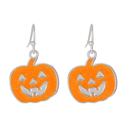 Pendientes de calabaza, araña, murciélago y demonio para mujer
