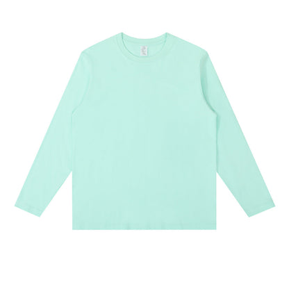 Men And Women Casual Solid Color Long Sleeve Blank T-Shirt