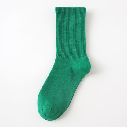 Calcetines finos de algodón de color liso para mujer
