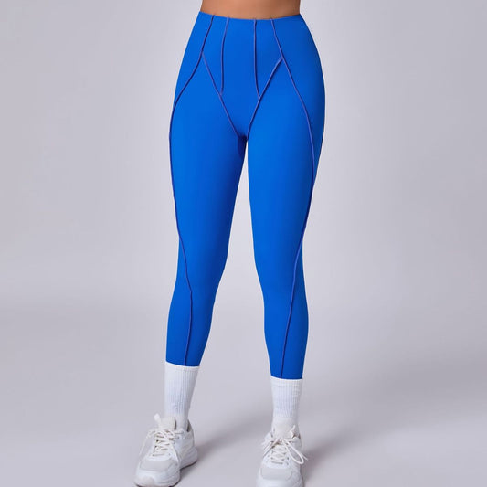 Women Fashion Solid Color Line Sports Yoga Leggings