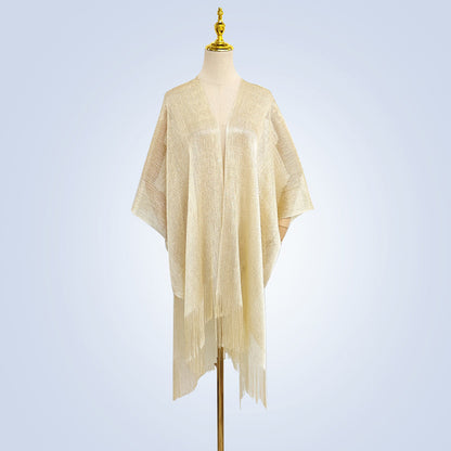 Summer Women's Fashion Solid Color Tassel Cardigan