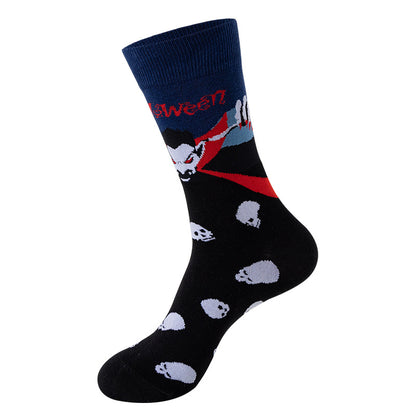 Women Fashion Cotton Halloween Skull Head Socks