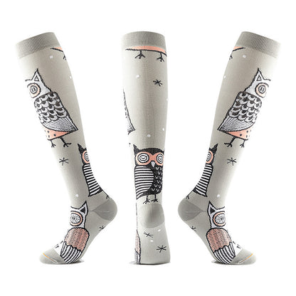 Chaussettes mollet en nylon à la mode, amusantes, sport, Halloween, crâne