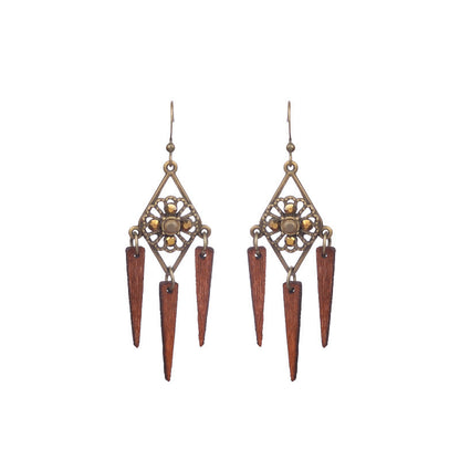 Boucles d'oreilles à pompons rétro de style ethnique bohème