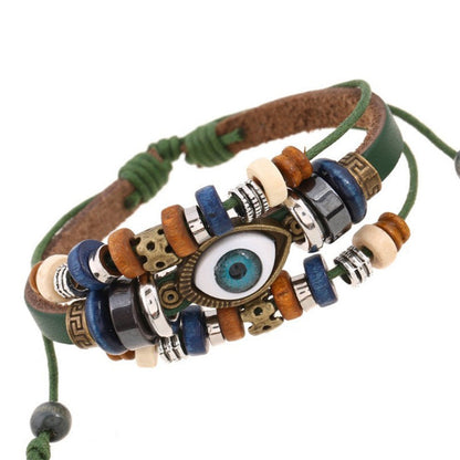 Pulsera de cuentas de ojo malvado estilo bohemio vintage