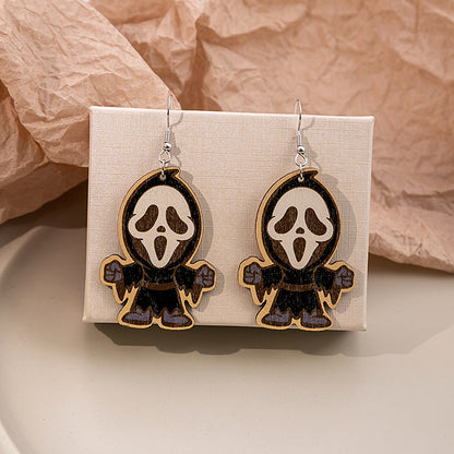 Halloween Women Cartoon Ghost Skull Earrings Alloy Jewelry