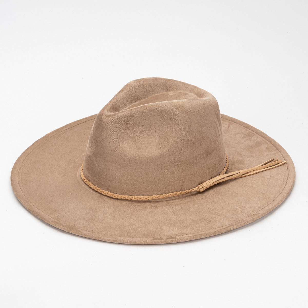 Fashion Casual Solid Color Big Side Suede Flat Hat