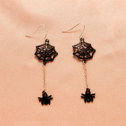Halloween Women Cartoon Skeleton Pumpkin Bat Earrings