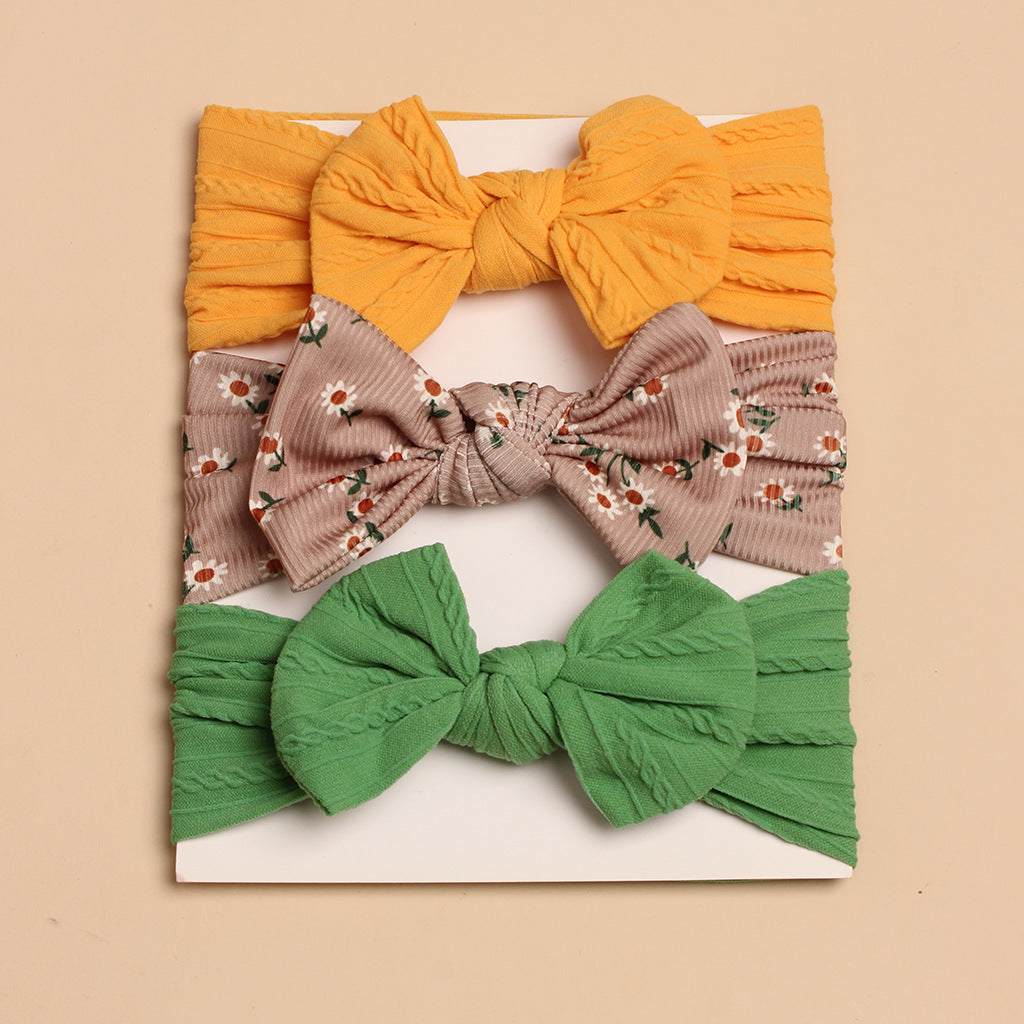 3pcs Baby Headscarf Hair Bow Accessories Set