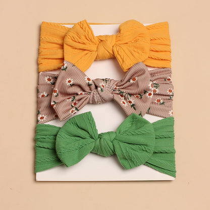 3pcs Baby Headscarf Hair Bow Accessories Set