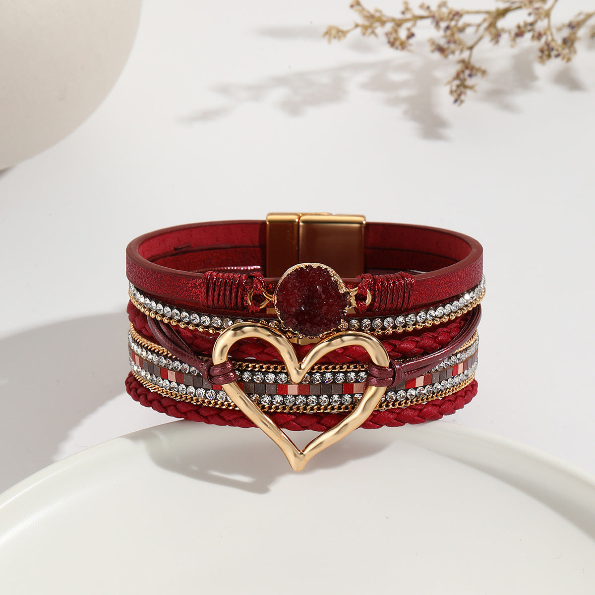 Bohemian Multi-Layer Heart-Shaped Wrap Bracelet