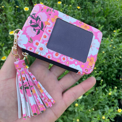 Cartera multifunción con estampado floral para mujer