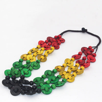 Collar tejido de longitud media de estilo étnico bohemio