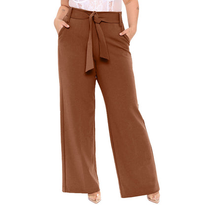 Summer Women Casual Solid Color Wide-Leg Pants