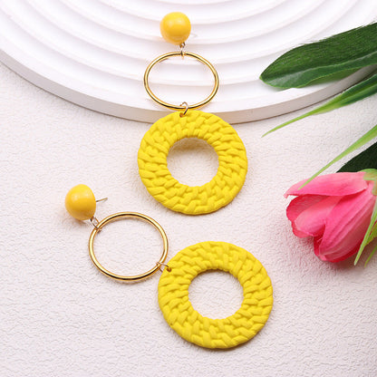 Bohemian Geometric Circular Acrylic Earrings