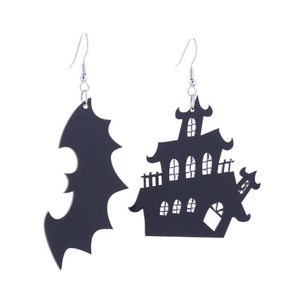Halloween Women Horror Funny Dark Spider Bat Ghost Witch Acrylic Earrings