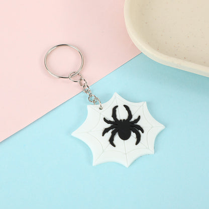 Cartoon Funny Pumpkin Ghost Spider Keychain Pendant
