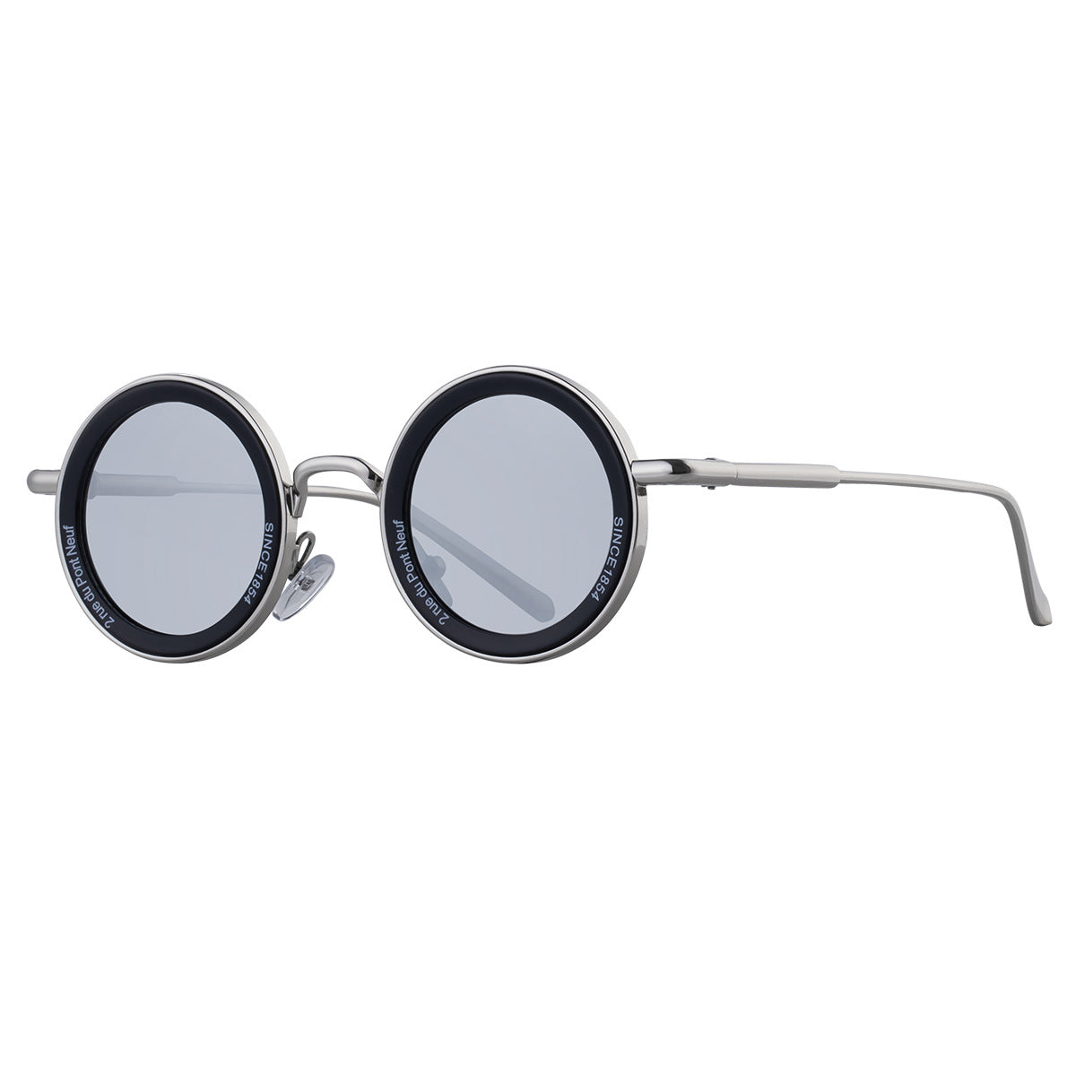 Gafas de sol redondas clásicas con montura metálica y colores sólidos para hombre