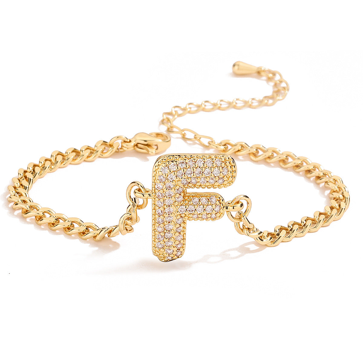Fashion 26 Zircon Alphabet Bracelet