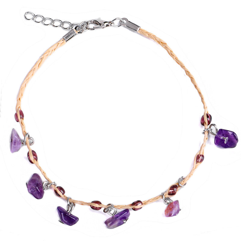 Tobillera Bohemia con Piedras Irregulares para Mujer