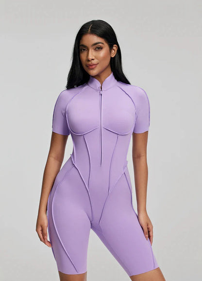 Combinaison de yoga respirante de couleur unie pour femmes