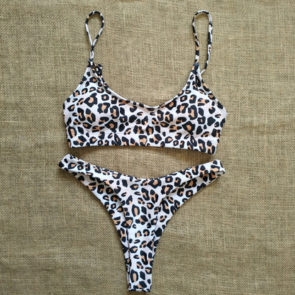 Traje de baño bikini de leopardo sexy de moda para mujer