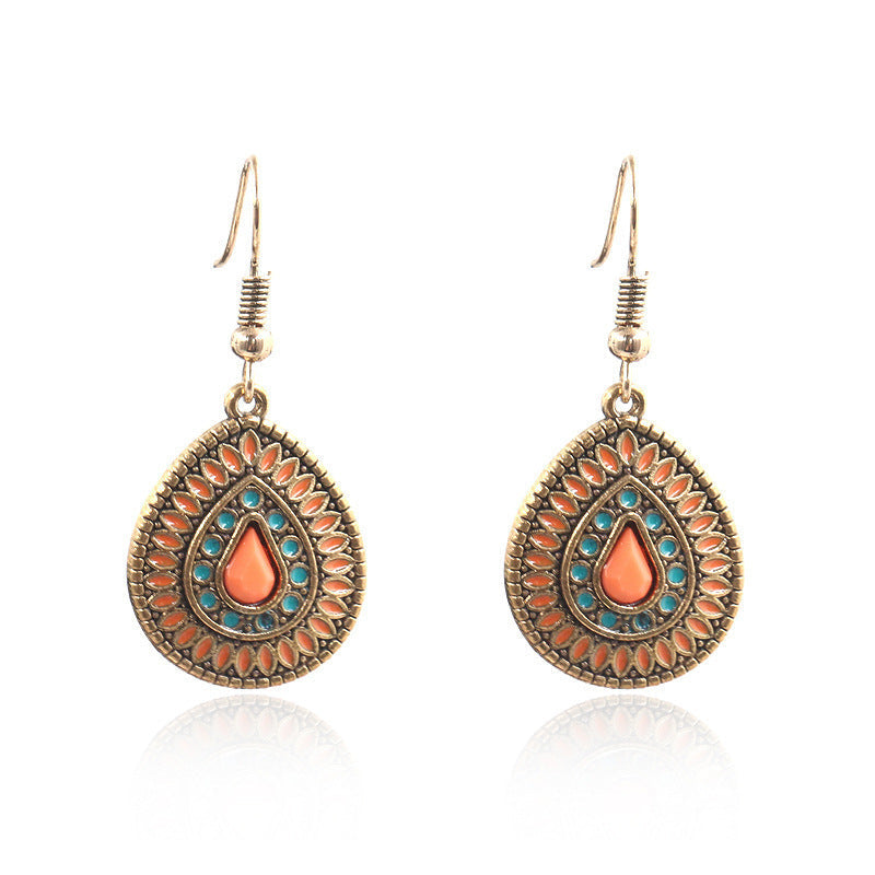 Pendientes geométricos retro de estilo étnico bohemio