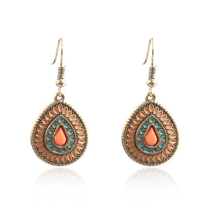 Pendientes geométricos retro de estilo étnico bohemio