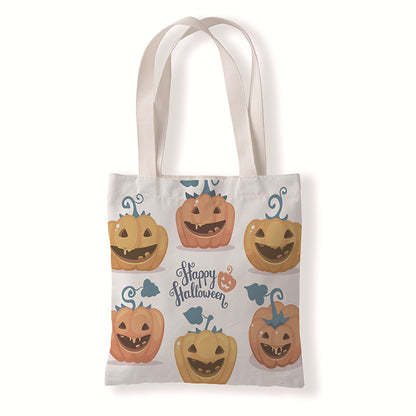 Bolsa de lona con estampado de calabaza de Halloween para uso diario