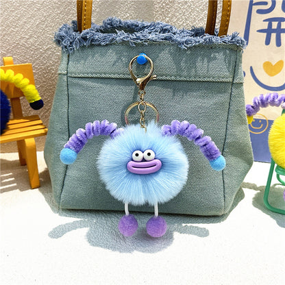 Llavero de peluche con forma de bolso de dibujos animados