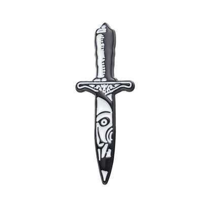Broche poignard tête de mort punk gothique pour femme Halloween