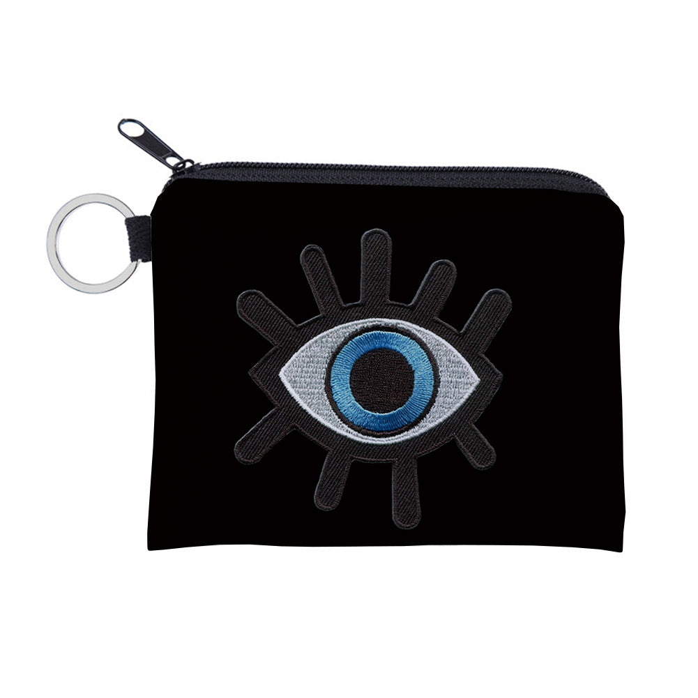 Women Fashion Evil Eye Print Mini Wallet
