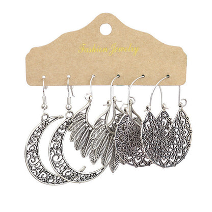 Conjunto de pendientes con borlas creativas retro de estilo étnico bohemio