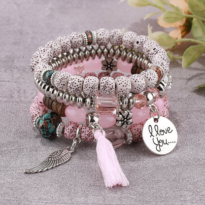 Bohemian Style Multi-Layer Wooden Beaded Bracelet