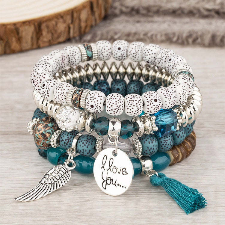 Bohemian Style Multi-Layer Wooden Beaded Bracelet