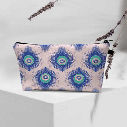 Bolsa de cosméticos portátil con diseño de mal de ojo para mujer