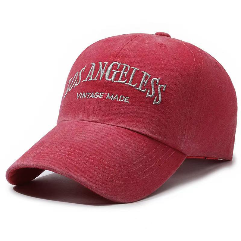 Gorra de béisbol de algodón lavado con letras bordadas
