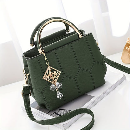 Bolso de mano con bordado de color liso, sencillo e informal, a la moda para mujer