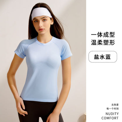 Blusa de yoga de manga larga para mujer - Color liso