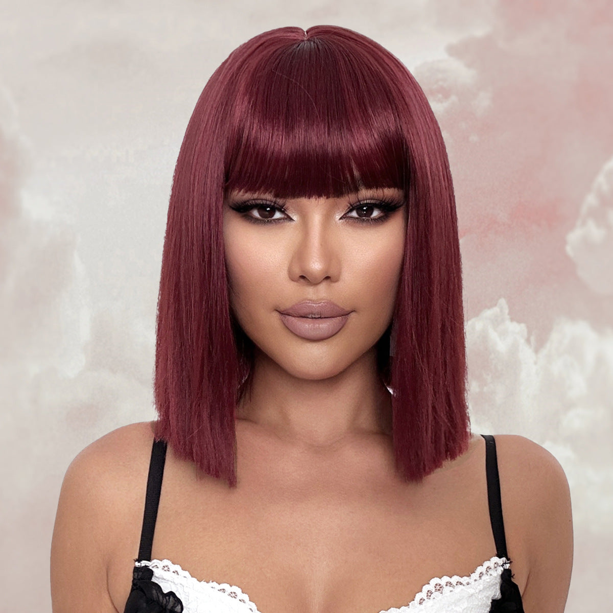 Women Fashion Short Straight Bobo Head Wig