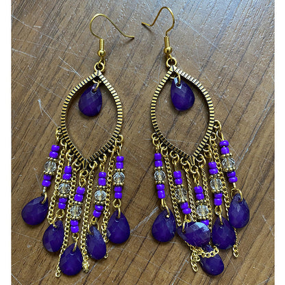 Pendientes con borlas retro de estilo étnico bohemio