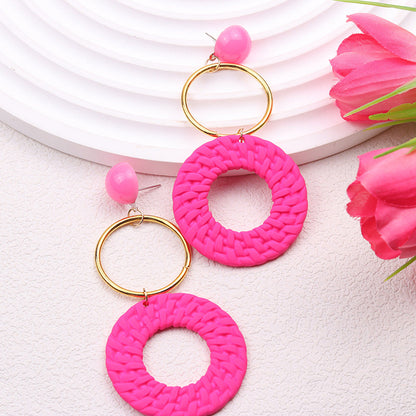 Bohemian Geometric Circular Acrylic Earrings