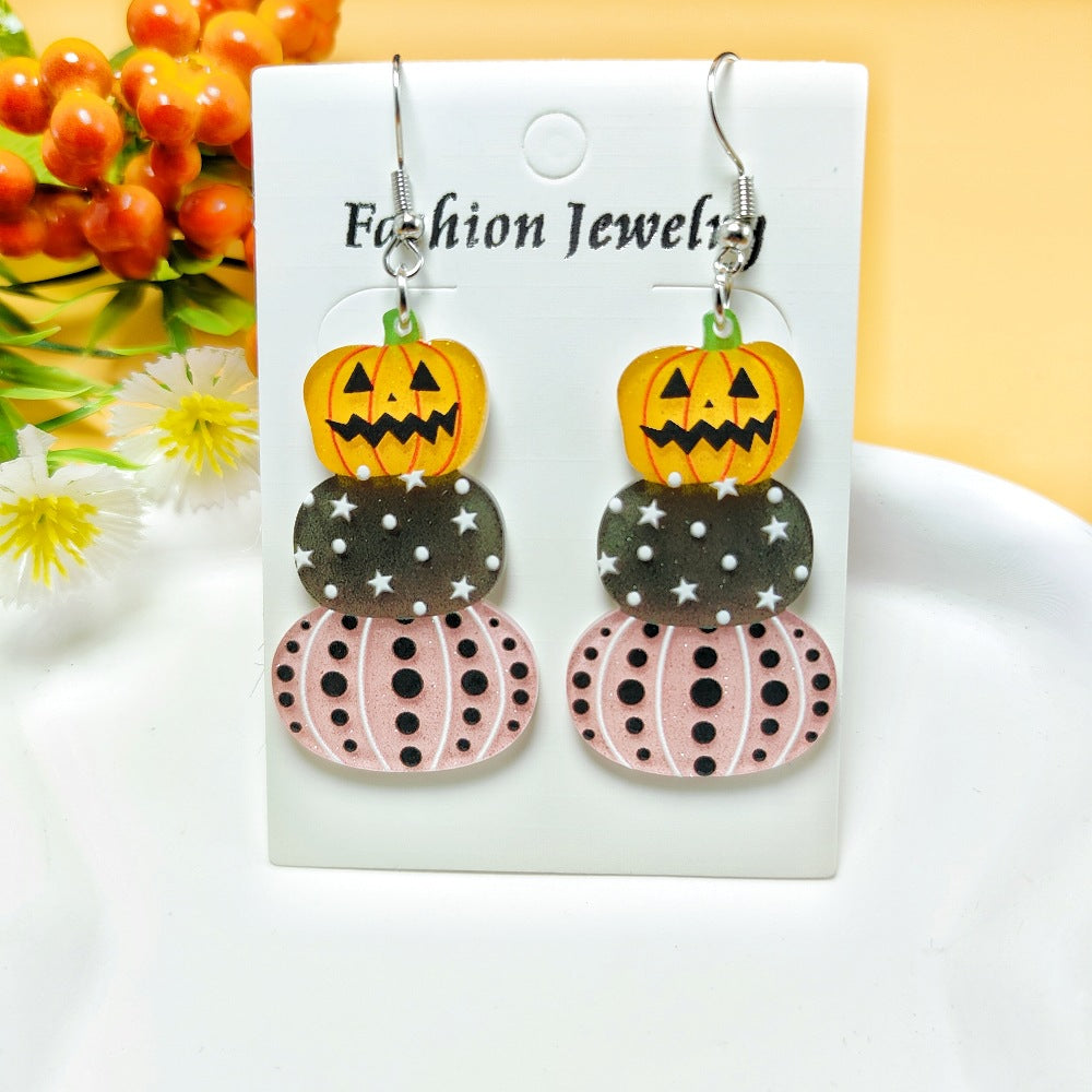 Halloween Ghost Acrylic Earrings with Personalized Print