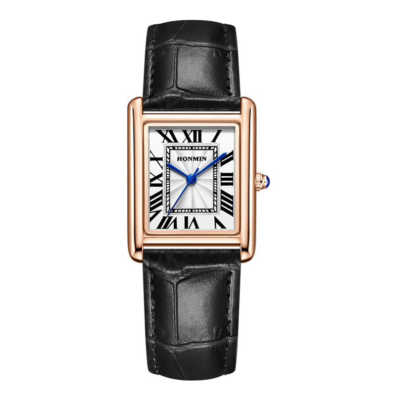 Casual Square Dial Waterproof Quartz Watch for Men and Women