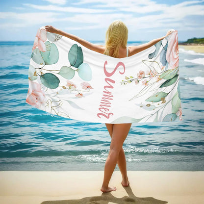 Toalla de playa de secado rápido con estampado de rizo de doble cara