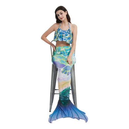 Women Cartoon Mermaid Strapless Fish Tail Cosplay Costume