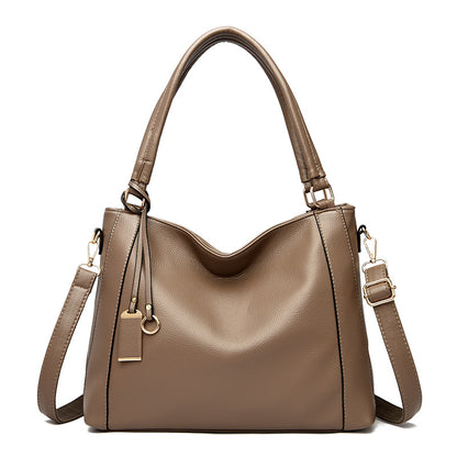 Bolso de mano de PU de color sólido simple a la moda para mujer