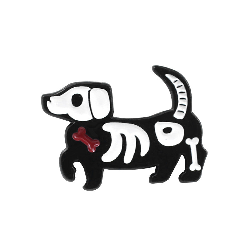 Broches en métal unisexes en forme d'animaux de dessin animé pour Halloween