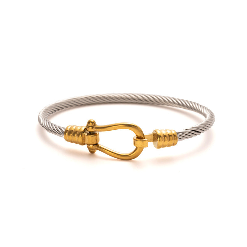 Women Fashion Steel Wire Rope Titanium Steel Twist Bracelet