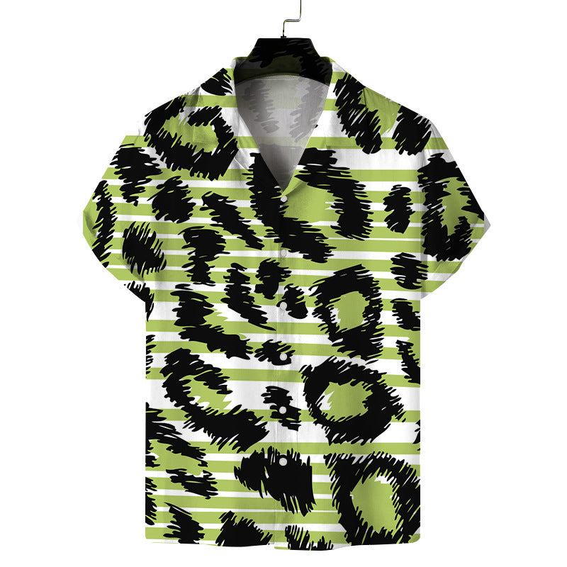 Camisa informal de moda para hombre con estampado 3D para vacaciones